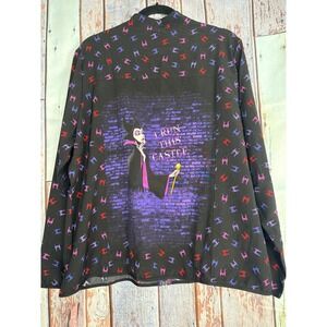 Disney Villains Maleficent I Run This Castle Scrub Jacket XL Full Zip Heartsoul